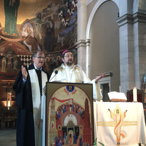 Mgr Jean-Pierre Delville et le pasteur Martin Hoegger