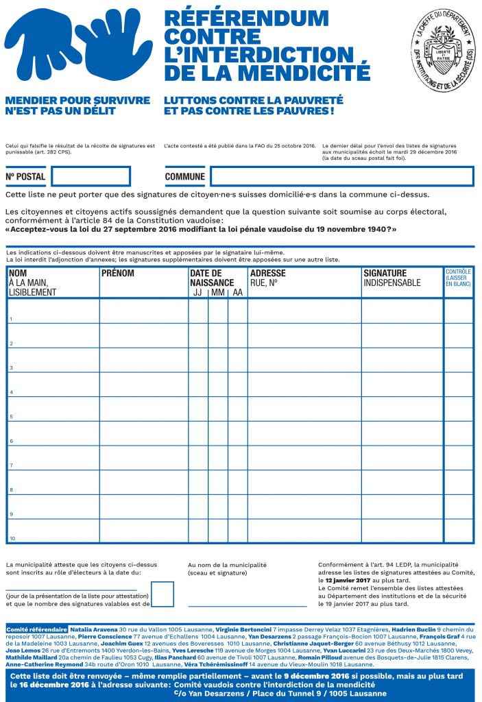 Feuille de signatures